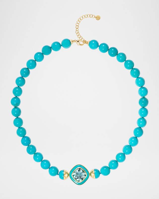 18K Turquoise and Beryl Necklace